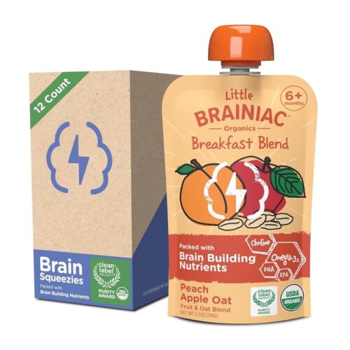 Little Brainiac Breakfast Blend Organic Fruit & Oat Toddler Pouches